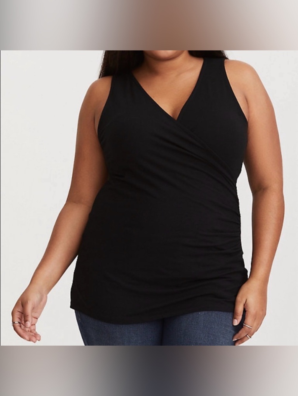 Torrid Black Wrap Tank Top V-neck Sleeveless Size 2 or 2X